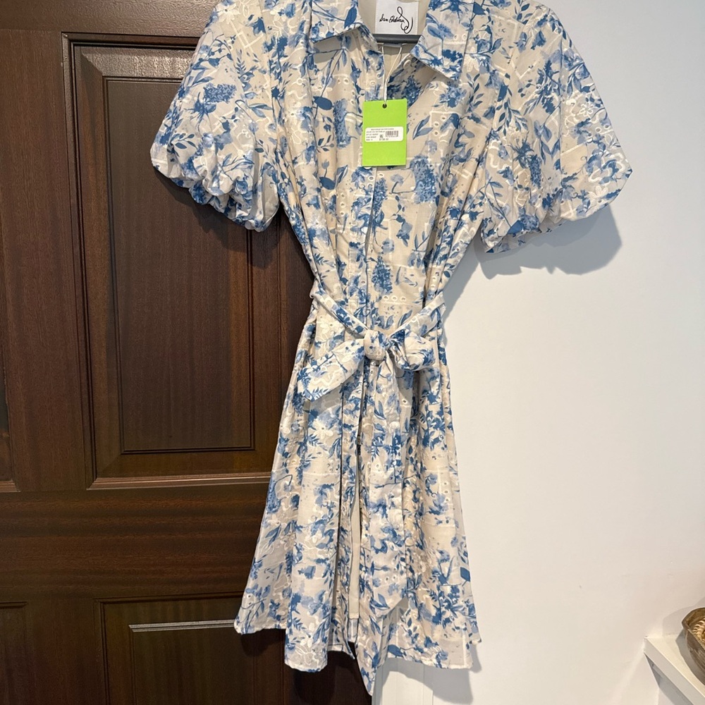 Sam Edelman Cream and Blue Floral Mini Dress